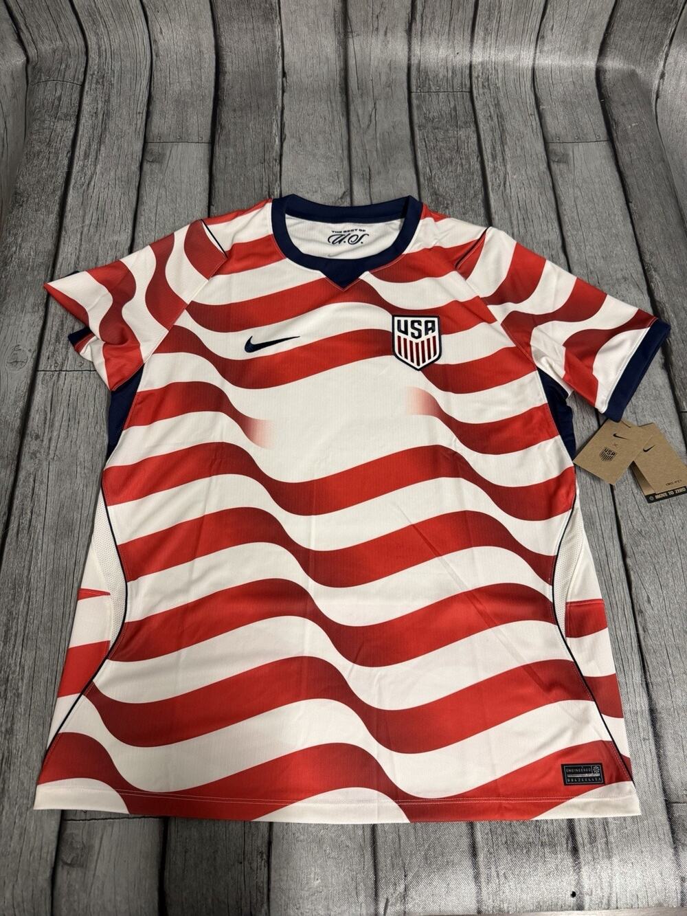 NWT Mens Nike USMNT 2026 World Cup Home Jersey Stripes USA Soccer Sz XL X-Large